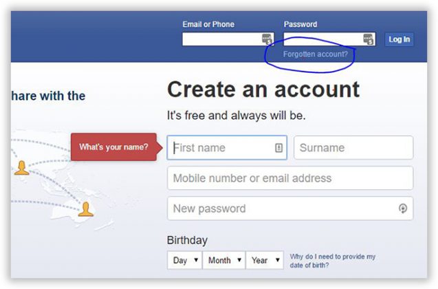 how to recover facebook password