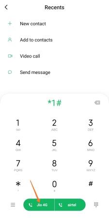 jio number check code