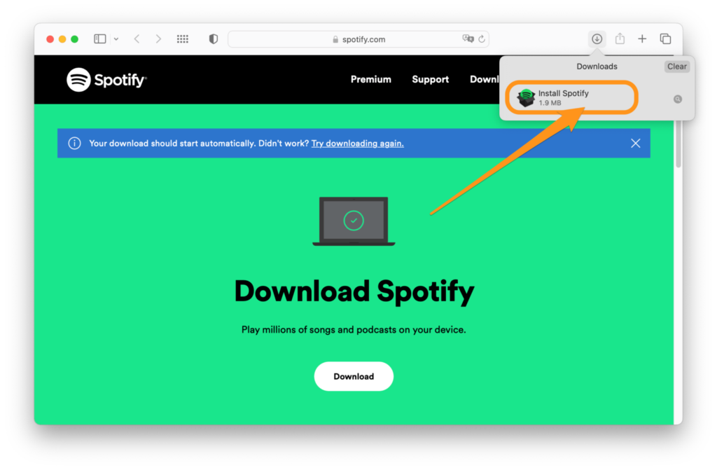 install spotify package