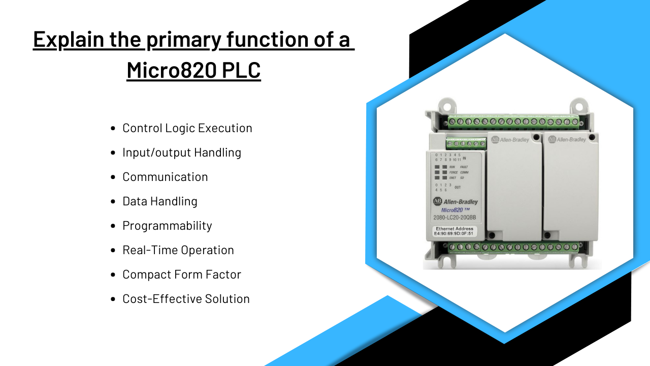 Explain the primary function of a Micro820 PLC
