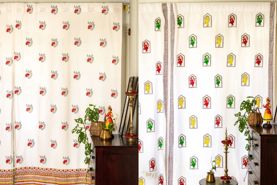 cotton printed curtains